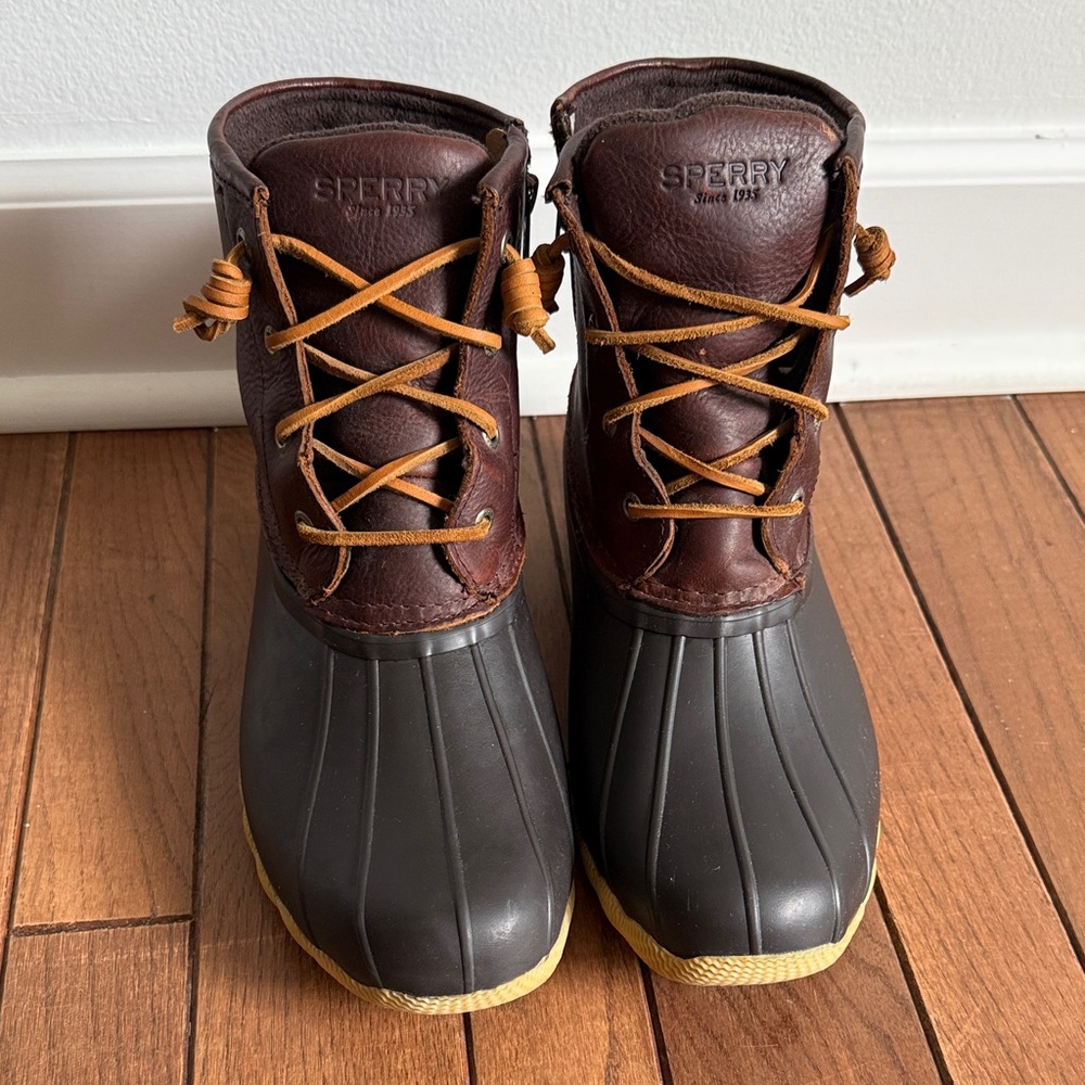 Sperry Dark Brown and Black Duck Boots